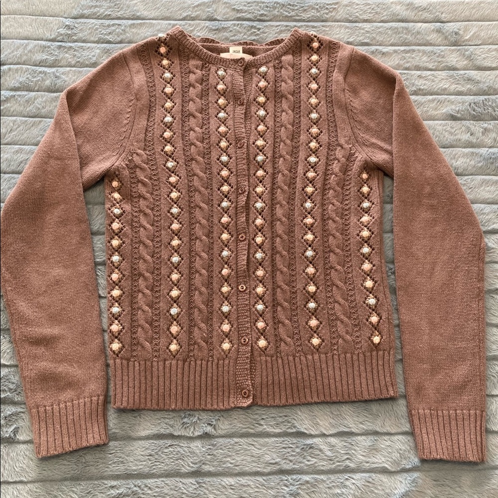 Frenchi angora cardigan sweater m